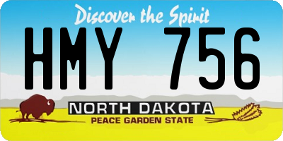 ND license plate HMY756