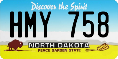 ND license plate HMY758