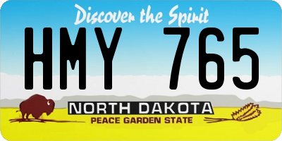 ND license plate HMY765