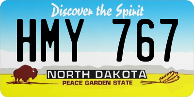 ND license plate HMY767