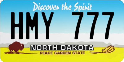 ND license plate HMY777