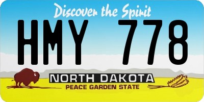 ND license plate HMY778