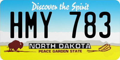 ND license plate HMY783