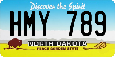 ND license plate HMY789