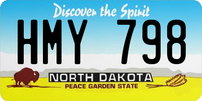 ND license plate HMY798