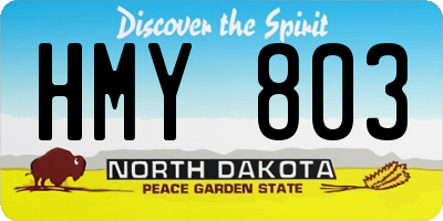 ND license plate HMY803