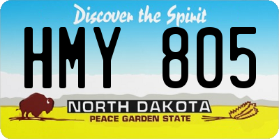 ND license plate HMY805