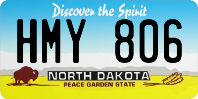 ND license plate HMY806