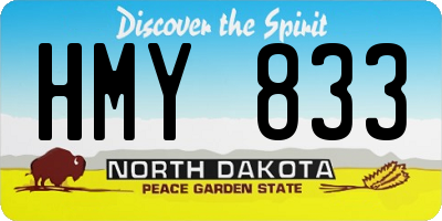 ND license plate HMY833