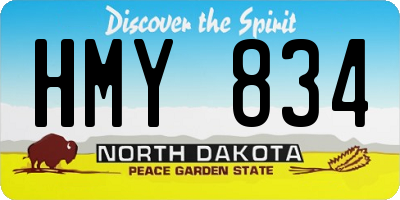 ND license plate HMY834