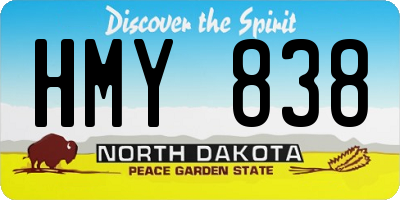 ND license plate HMY838