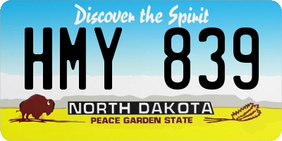 ND license plate HMY839