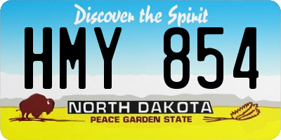 ND license plate HMY854
