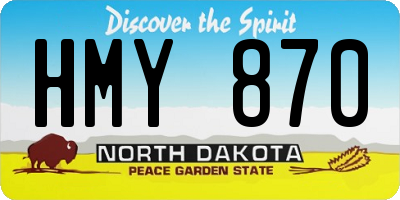 ND license plate HMY870