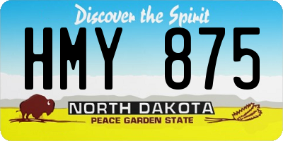 ND license plate HMY875