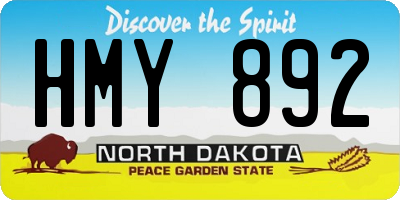 ND license plate HMY892