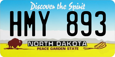 ND license plate HMY893