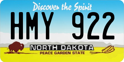 ND license plate HMY922