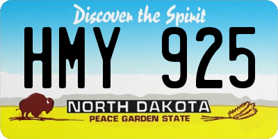 ND license plate HMY925