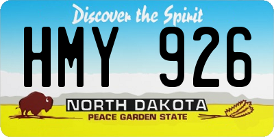 ND license plate HMY926