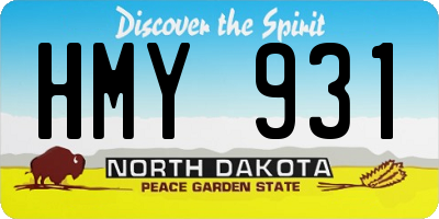 ND license plate HMY931