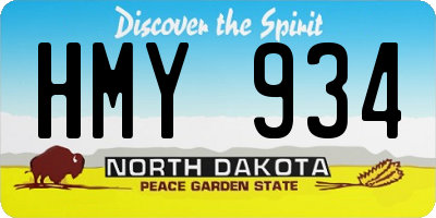 ND license plate HMY934