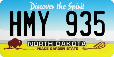 ND license plate HMY935