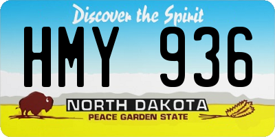 ND license plate HMY936