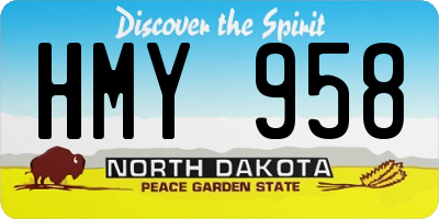 ND license plate HMY958