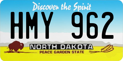 ND license plate HMY962