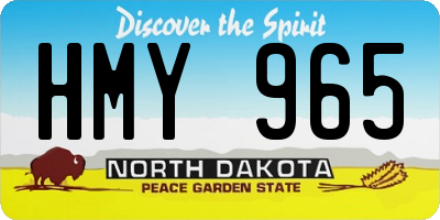 ND license plate HMY965