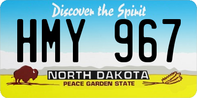 ND license plate HMY967