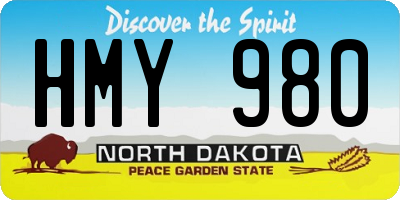 ND license plate HMY980