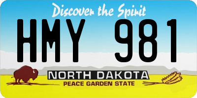 ND license plate HMY981