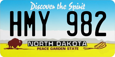 ND license plate HMY982