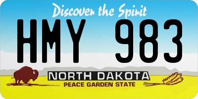 ND license plate HMY983