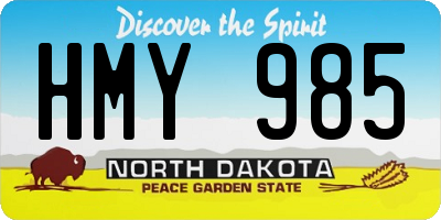 ND license plate HMY985