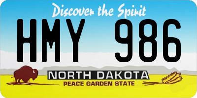 ND license plate HMY986