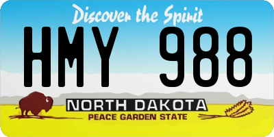 ND license plate HMY988