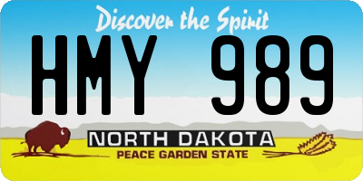ND license plate HMY989
