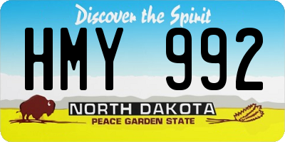 ND license plate HMY992