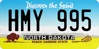 ND license plate HMY995