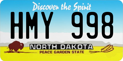 ND license plate HMY998