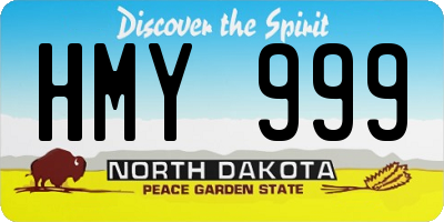 ND license plate HMY999