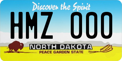 ND license plate HMZ000