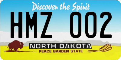 ND license plate HMZ002