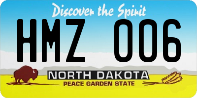 ND license plate HMZ006