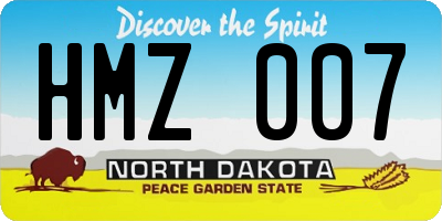 ND license plate HMZ007