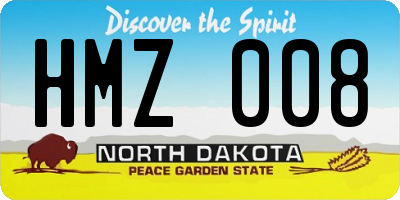 ND license plate HMZ008