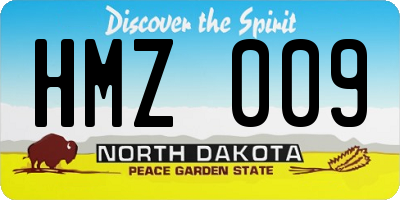 ND license plate HMZ009